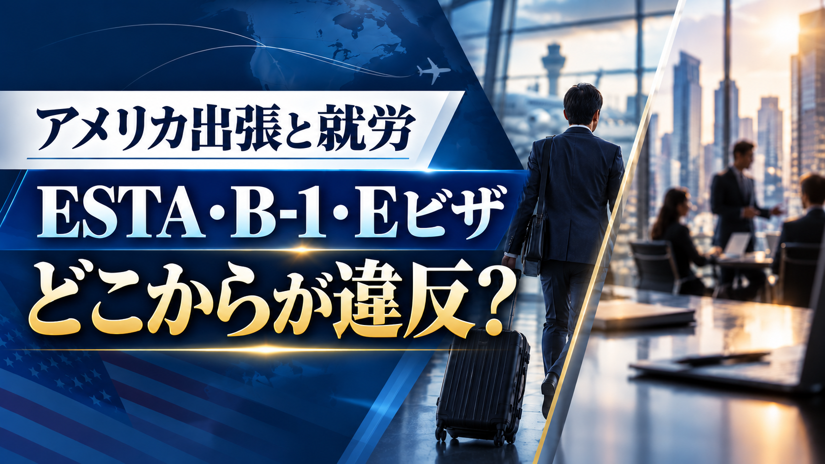 アメリカ出張と就労の線引き｜ESTA・B-1・Eビザ、どこからが違反になるのか